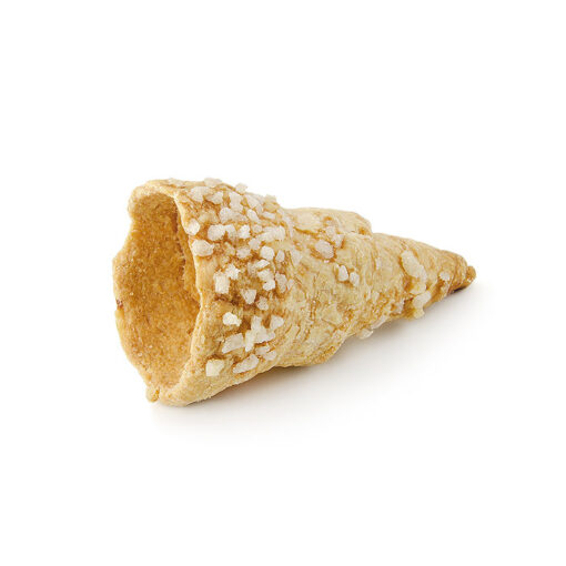 Mini cono de hojaldre prensado con azúcar perlado de hojaldre de 60 mm