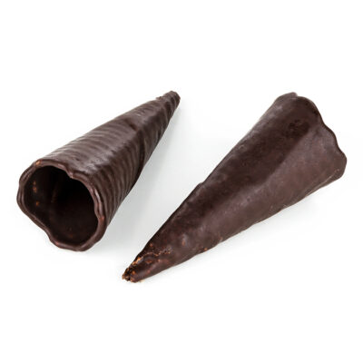 mini cono de barquillo y chocolate