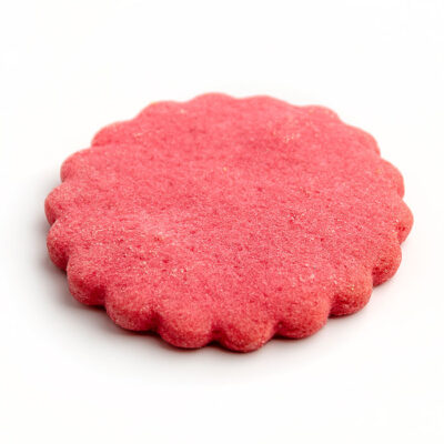 Base redonda de pasta brisa 7 cm forma de flor y color rojo postres y elaboraciones